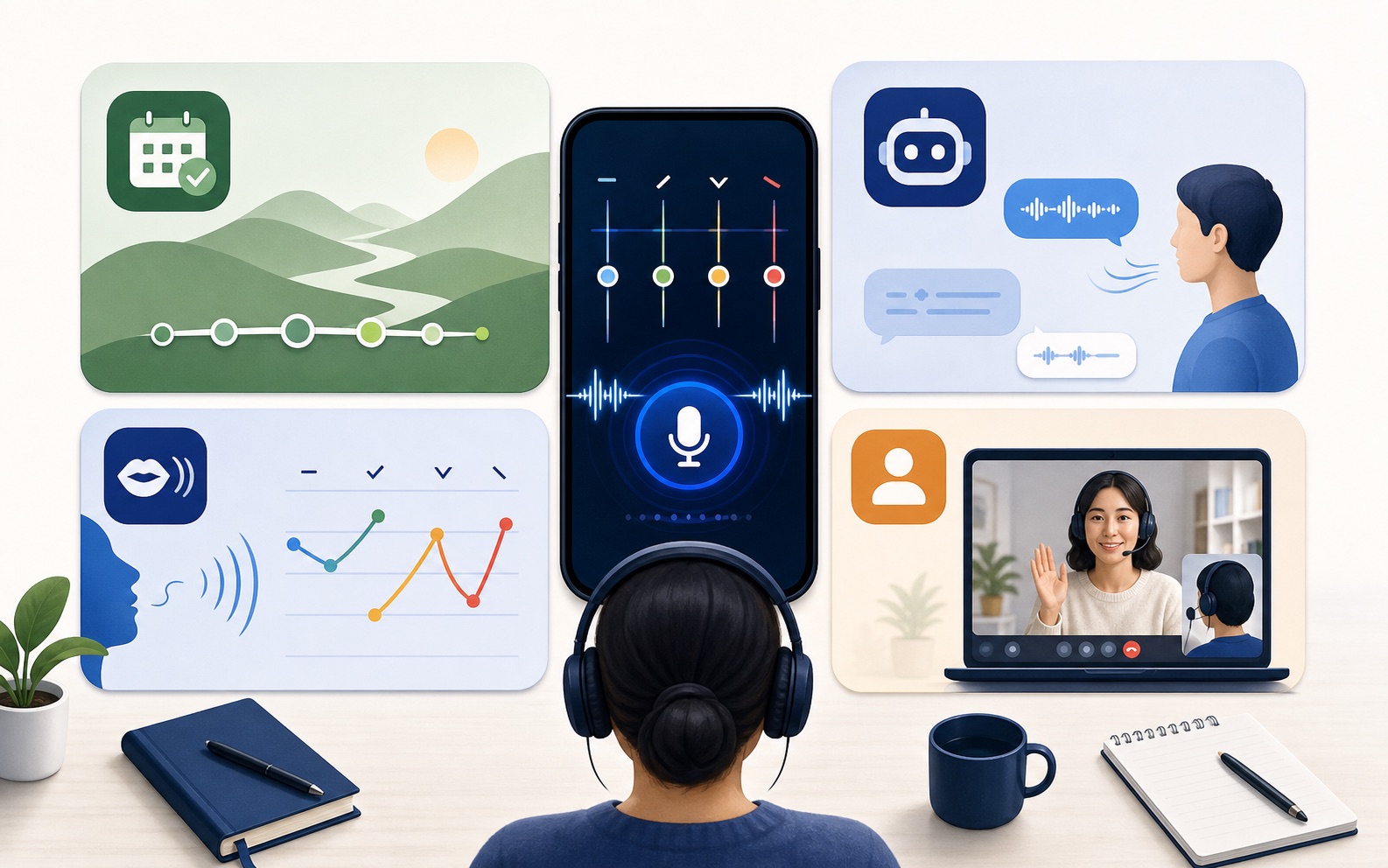 Illustration comparing Chinese speaking app categories
